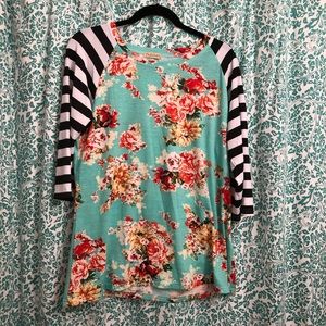 Floral & Striped Shirt